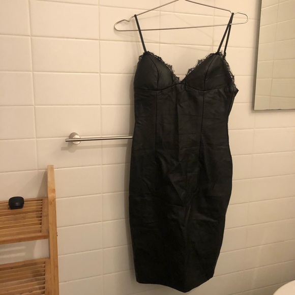 Akira Chicago Leather Black Dress - Picture 4 of 7